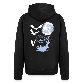 Bat Flies - Unisex Premium Organic Zip Hoodie - black - Back - Nico (187cm)