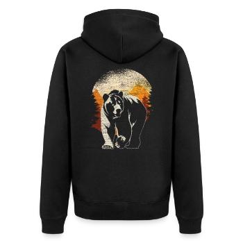 Bear brown bear forest - Unisex Premium Organic Zip Hoodie - black - Back - Nico (187cm)