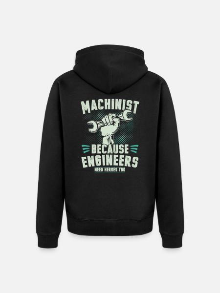 Machinist hero - Unisex Premium Organic Zip Hoodie - black