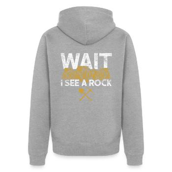 Archäologie Steine - Unisex Premium Bio Zip Hoodie - Grau meliert - Hinten - Nico (187cm)