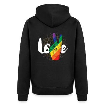 LGBT Amour - Veste à capuche bio Premium Unisexe - noir - Dos - Nico (187cm)