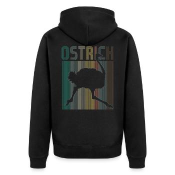 Strauß - Unisex Premium Bio Zip Hoodie - Schwarz - Hinten - Nico (187cm)