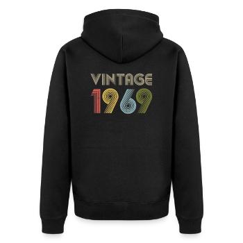 Vintage 53ème cadeau d’anniversaire Né en 1969 - Veste à capuche bio Premium Unisexe - noir - Dos - Nico (187cm)
