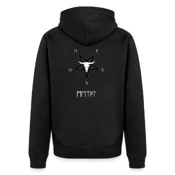 Runes métalliques - Veste à capuche bio Premium Unisexe - noir - Dos - Nico (187cm)