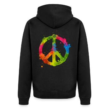 Symbole de paix - Veste à capuche bio Premium Unisexe - noir - Dos - Nico (187cm)