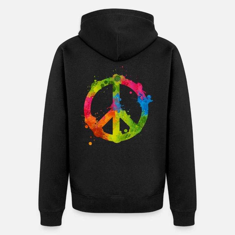 Symbole de paix - Veste à capuche bio Premium Unisexe - noir