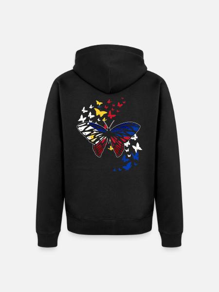 Philippines Butterfly - Unisex Premium Organic Zip Hoodie - black