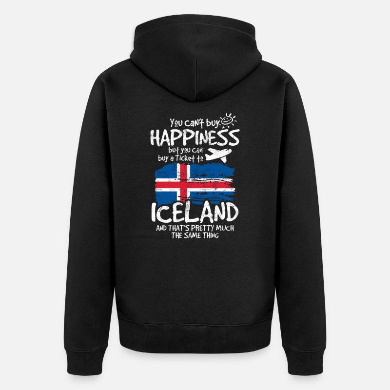 Islande - Veste à capuche bio Premium Unisexe - noir