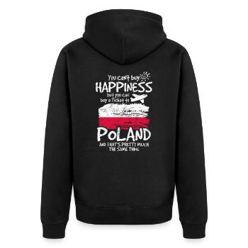 Poland - Unisex Premium Organic Zip Hoodie - black - Back - Nico (187cm)