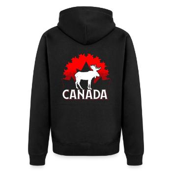 Canada - Unisex Premium Organic Zip Hoodie - black - Back - Nico (187cm)
