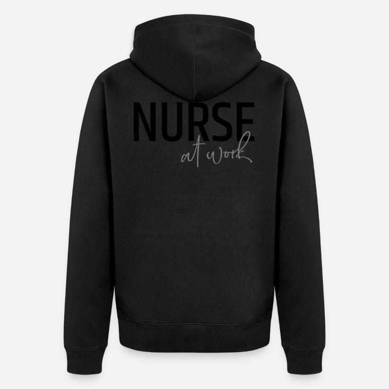 Nurse at work - Unisex Premium Bio Zip Hoodie - Schwarz