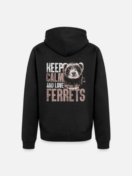 Ferret stress - Unisex Premium Organic Zip Hoodie - black