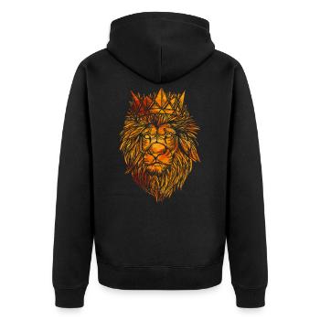 Couronne de lion - Veste à capuche bio Premium Unisexe - noir - Dos - Nico (187cm)