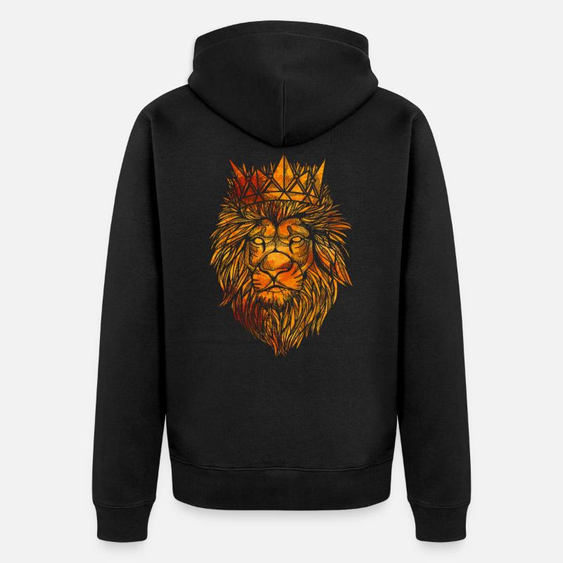 Couronne de lion - Veste à capuche bio Premium Unisexe - noir