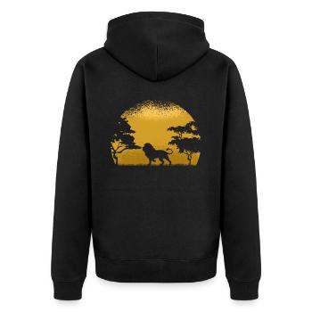 Lion Afrique - Veste à capuche bio Premium Unisexe - noir - Dos - Nico (187cm)