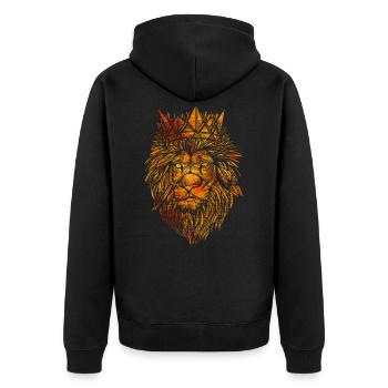 Lion king crown - Unisex Premium Organic Zip Hoodie - black - Back - Nico (187cm)