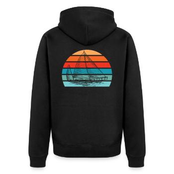 Sailing Sailing Ship - Unisex Premium Organic Zip Hoodie - black - Back - Nico (187cm)