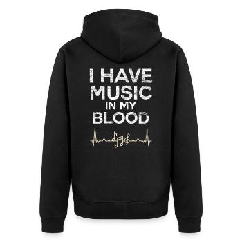 Rythme cardiaque musique - Veste à capuche bio Premium Unisexe - noir - Dos - Nico (187cm)