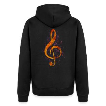 Music music notes clef - Unisex Premium Organic Zip Hoodie - black - Back - Nico (187cm)