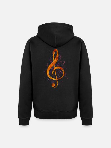 Music music notes clef - Unisex Premium Organic Zip Hoodie - black