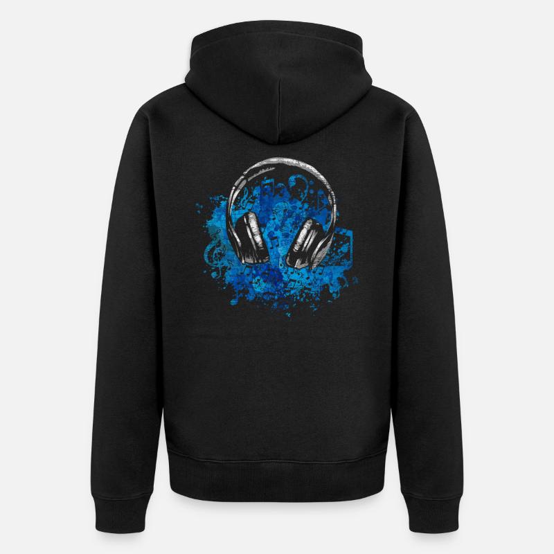 Musique casque - Veste à capuche bio Premium Unisexe - noir