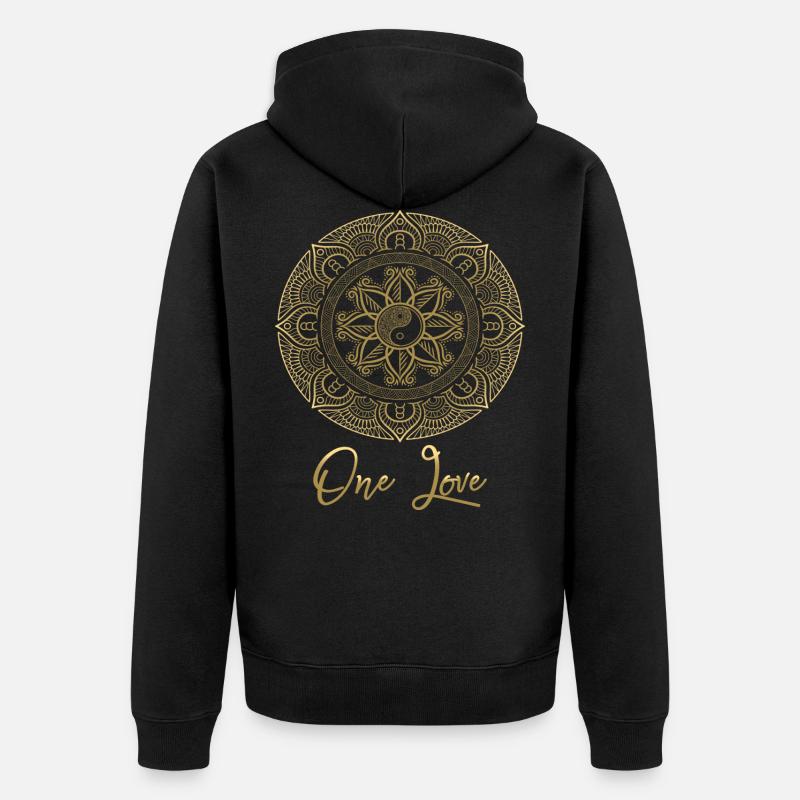 Mandala Un amour - Veste à capuche bio Premium Unisexe - noir
