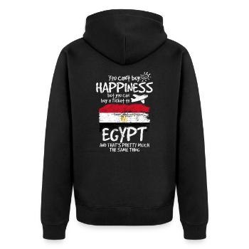 Ägypten - Unisex Premium Bio Zip Hoodie - Schwarz - Hinten - Nico (187cm)