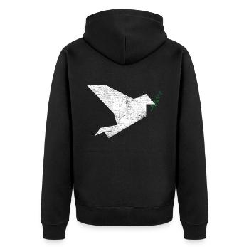 Origami Colombe - Veste à capuche bio Premium Unisexe - noir - Dos - Nico (187cm)