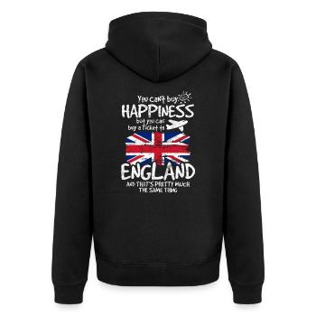 Angleterre - Veste à capuche bio Premium Unisexe - noir - Dos - Nico (187cm)