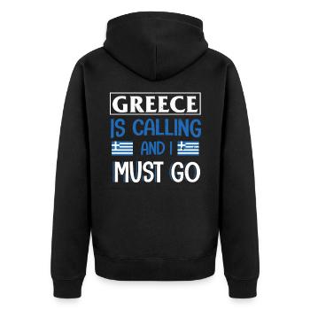 Grèce Drapeau grec Cadeau Drôle - Veste à capuche bio Premium Unisexe - noir - Dos - Nico (187cm)