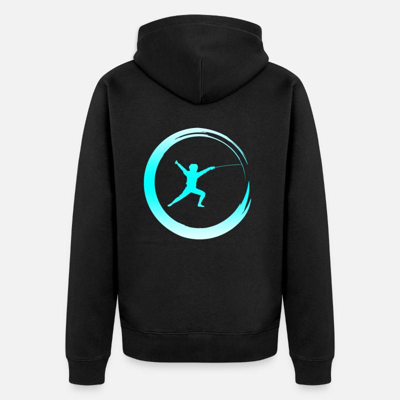 Fechten Fechter - Unisex Premium Bio Zip Hoodie - Schwarz