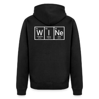 Wein - Unisex Premium Bio Zip Hoodie - Schwarz - Hinten - Nico (187cm)