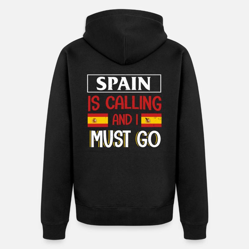 Spanien - Unisex Premium Bio Zip Hoodie - Schwarz
