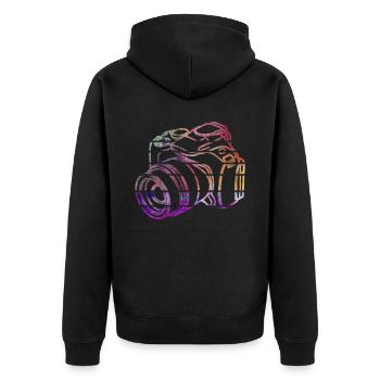 Appareil photo - Veste à capuche bio Premium Unisexe - noir - Dos - Nico (187cm)