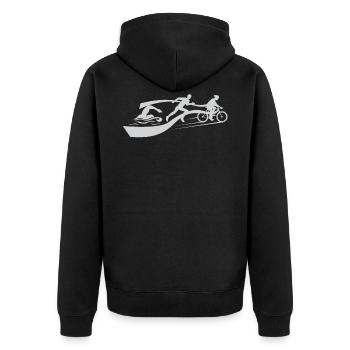 Triathlon - Unisex Premium Organic Zip Hoodie - black - Back - Nico (187cm)