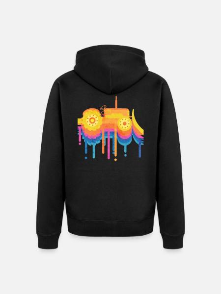 tracktor - Unisex Premium Organic Zip Hoodie - black