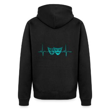 Théâtre Puls Cardio - Veste à capuche bio Premium Unisexe - noir - Dos - Nico (187cm)