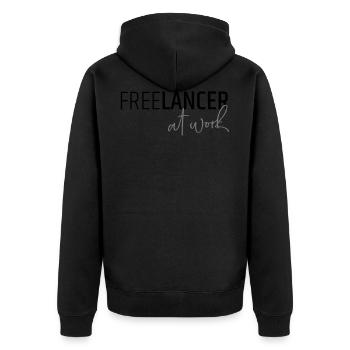 Freelancer au travail - Veste à capuche bio Premium Unisexe - noir - Dos - Nico (187cm)