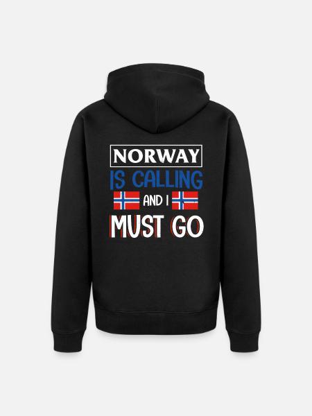 Norwegen - Unisex Premium Bio Zip Hoodie - Schwarz
