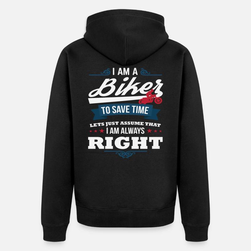 Biker - Veste à capuche bio Premium Unisexe - noir
