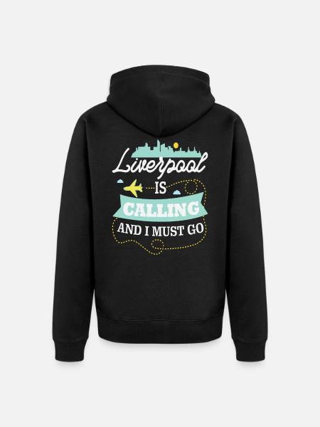 Liverpool - Unisex Premium Organic Zip Hoodie - black
