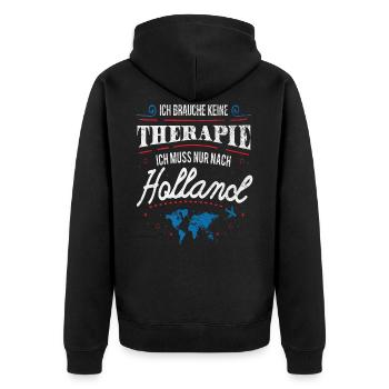 Holland - Unisex Premium Bio Zip Hoodie - Schwarz - Hinten - Nico (187cm)