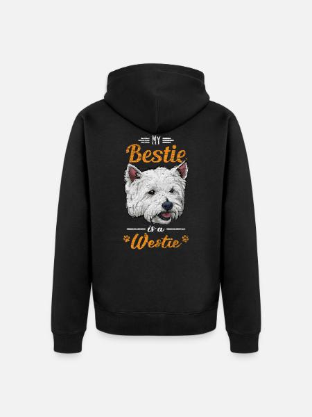 West Highland White Terrier - Veste à capuche bio Premium Unisexe - noir