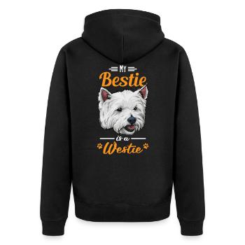 West Highland White Terrier - Unisex Premium Organic Zip Hoodie - black - Back - Nico (187cm)