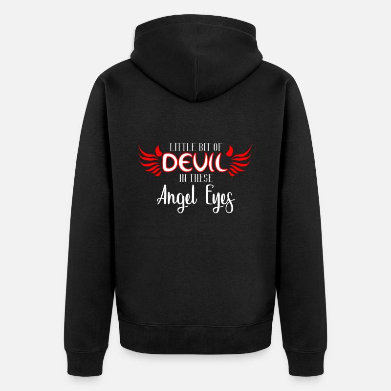 Teufel Engel - Unisex Premium Bio Zip Hoodie - Schwarz