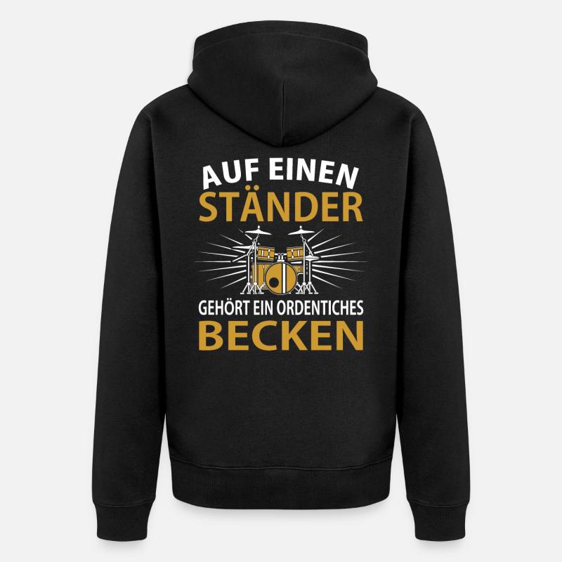 Schlagzeug - Unisex Premium Bio Zip Hoodie - Schwarz