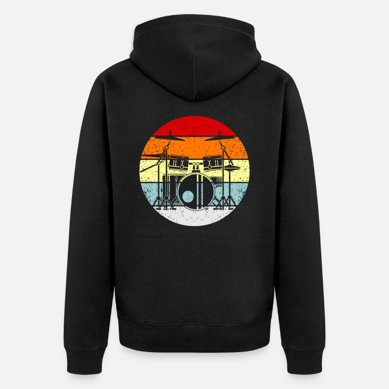Schlagzeug - Unisex Premium Bio Zip Hoodie - Schwarz