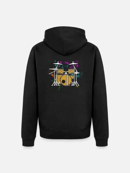 Drummer drummer drummer geschenk - Uniseks Premium bio ziphoodie - zwart