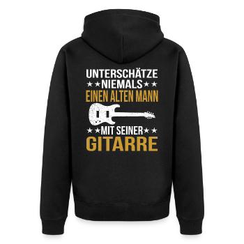 Guitar Playing Guitar Guitarist Gift Band - Unisex Premium Organic Zip Hoodie - black - Back - Nico (187cm)