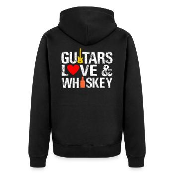 Guitar Playing Guitar Guitarist Gift Band - Unisex Premium Organic Zip Hoodie - black - Back - Nico (187cm)